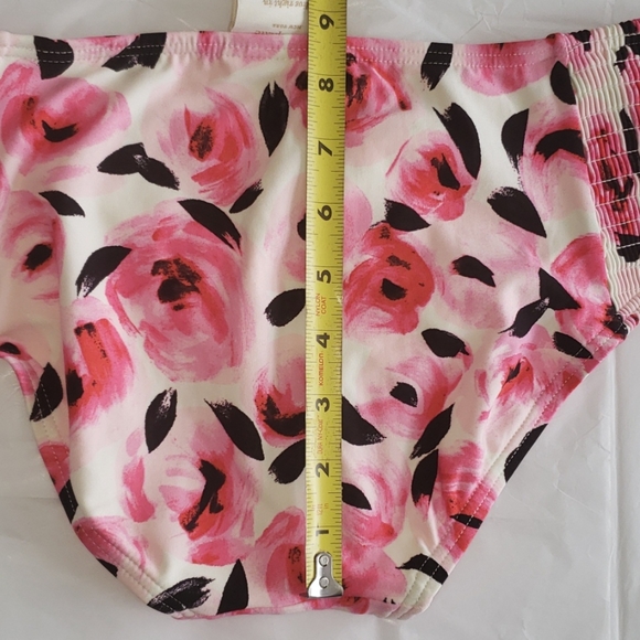 KATE SPADE New Bay Of Roses Smocked-side Swim Bottom NWT Cream Women's M πHPπ - Picture 5 of 7